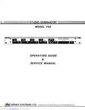 Aphex Studio Dominator 700 Operating Manual