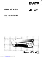 Sanyo VHR-770 Instruction Manual