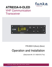 F.u.n.k.e. ATR833A-II-OLED Operation And Installation