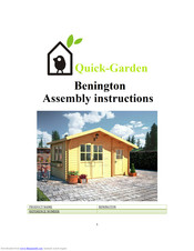 Quick-Garden Benington Assembly Instructions Manual