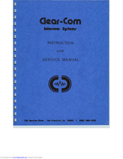 Clear-Com CS-100K Instruction And Service Manual