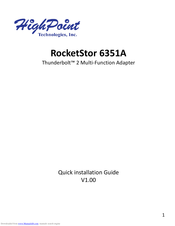 HighPoint RocketStor 6351A Quick Installation Manual