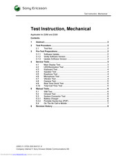 Sony Ericsson Z250 Test Instructions