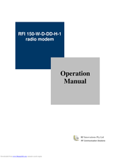 RF Innovations RFI 150-W-D-DD-H-1 Operation Manual