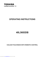 Toshiba 40L3653DB Operating Instructions Manual
