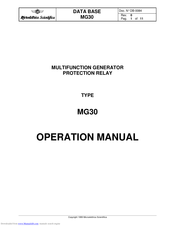 Microelettrica Scientifica MG30 Operation Manual