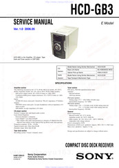 Sony HCD-GB3 Service Manual