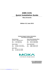 Moxa Technologies AirWorks AWK-3191 Quick Installation Manual