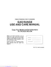 Roper F8858X0 Use And Care Manual
