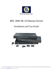 RFL Electronics RFL 3000 4K24F Installation And User Manual