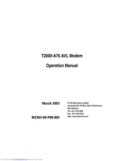 Tait T2000-A76 Operation Manual