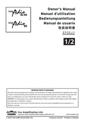 VOX Amplification LTD VOX Adio Air BS Owner's Manual