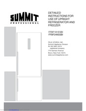 Summit FFBF181ESBI Instructions For Use Manual