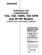 Sullair 125 Operators Manual And Parts Lists