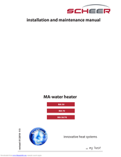 Scheer MA 50 Installation And Maintenance Manual