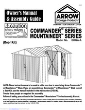 Arrow Storage Products DKGA-A Owner's Manual And Assembly Manual