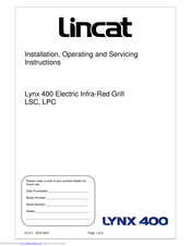 Lincat Lynx 400 LSC Installation, Operating And Servicing Instruction