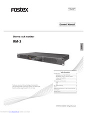 Fostex RM-3 Owner's Manual