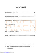 Rixen TX-600N Instruction Manual