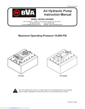 BVA PA7550 Instruction Manual