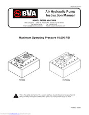 BVA PA7550 Instruction Manual