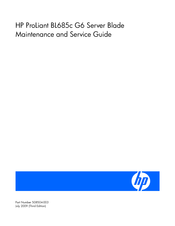 HP ProLiant BL685c G6 Maintenance And Service Manual