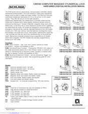 Schlage CM5100-FSA-PXI Installation Manual