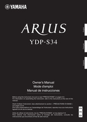 Yamaha ARIUS YDP-S34 Owner's Manual