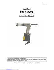 NIPPON POP RIVETS AND FASTENERS PRL650-6S Instruction Manual