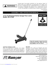 Ranger RFJ-3TQP Assembly And Operation Manual