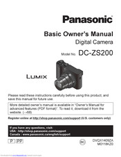 Panasonic Lumix Dc Zs200 Manuals Manualslib