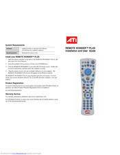 ATI Technologies Remote Wonder Plus Installation And User Manual