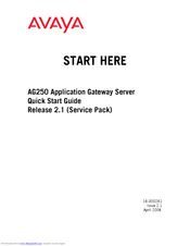 Avaya AG250 Quick Start Manual