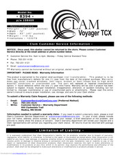 Clam Corp Voyager TCX 8394 Assembly Manual