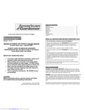 american gardener YE75 Instruction Manual