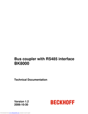 Beckhoff BK8000 Technical Documentation Manual