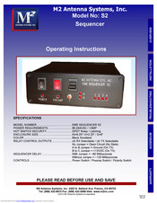 M2 Antenna Systems S2 Operating Instructions Manual