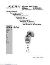 KERN HDB 10K10N Operating	 Instruction