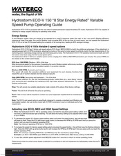 Waterco Hydrostorm ECO-V 150 Operating Manual