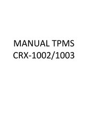 Carax TPMS CRX-1003 Manual