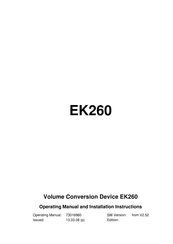 Elster EK260 Operating Manual And Installation Instructions