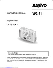 Sanyo Xacti VPC-S1 Instruction Manual