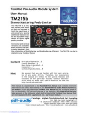 adt-audio TM215b-h User Manual