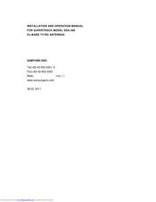 Samyung SUPERTRACK SDA-390 Installation And Operation Manual