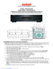 Xantech BXAUDIO4X4 Quick Programming Manual