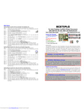 BCM BC875PLG User's Quick Start Manual