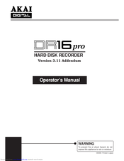 AKAI DIGITAL DR16 pro Operator's Manual