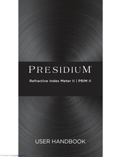 PRESIDIUM Refractive Index Meter II User Handbook Manual
