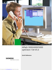 Siemens HiPath 3000 V3.0 or later Gigaset M1 Professional Quick Reference