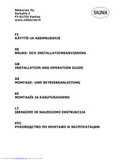 Saunia 46304 Installation And Operation Manual